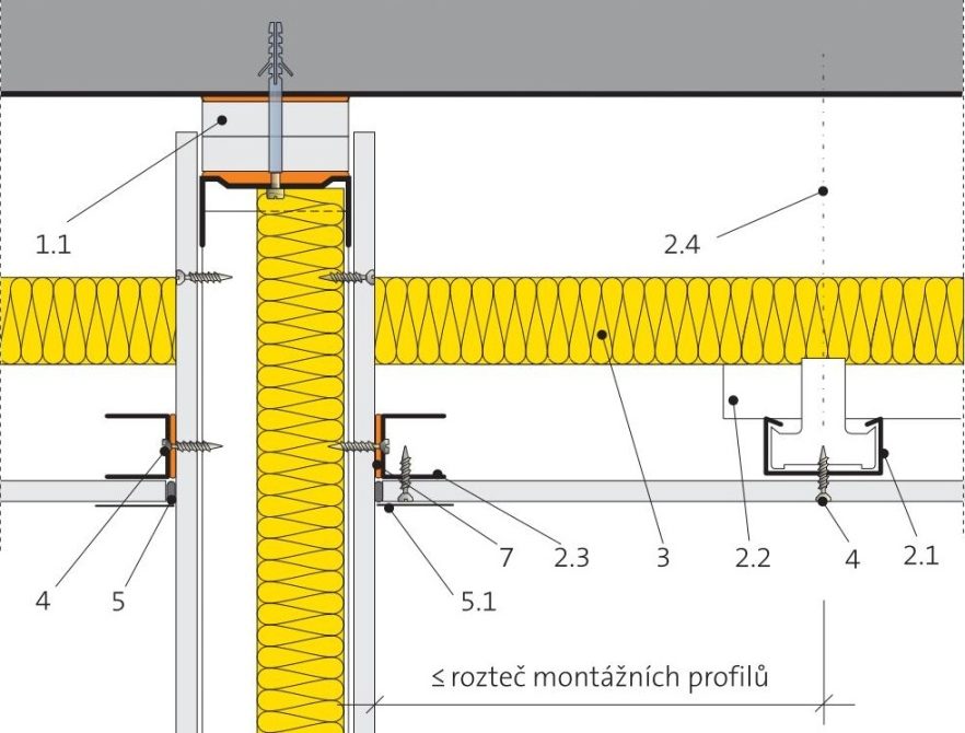 Napojení podhledu k sdk příčce 5.60.40